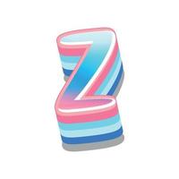 3d illustration of small letter z vector