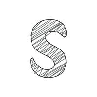 Ilustración 3D de letra minúscula s vector