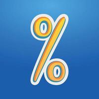 3d illustration of percentage sign vector