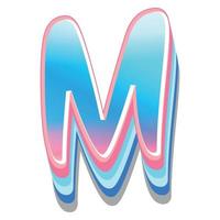 3d illustration of letter m vector