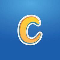 3d illustration of small letter c vector