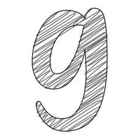 3d illustration of small letter g vector