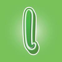 3d illustration of small letter l vector