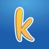 3d illustration of small letter k vector