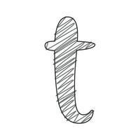 3d illustration of small letter t vector