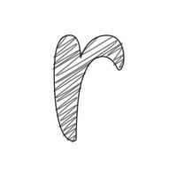 3d illustration of small letter r vector