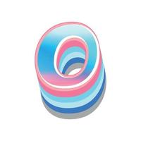 3d illustration of small letter o vector