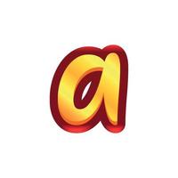 3d illustration of small letter a vector