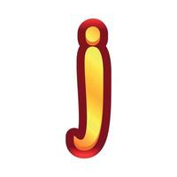 3d illustration of small letter j vector