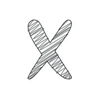 3d illustration of small letter x vector