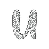 Ilustración 3d de letra minúscula u vector