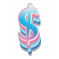 3d illustration of dollar sign vector