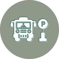 Bus Parking Vector Icon