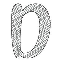 3d illustration of letter d vector