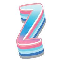 3d illustration of letter z vector