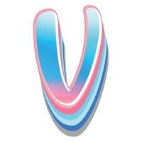 3d illustration of letter v vector