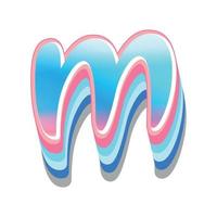 3d illustration of small letter m vector