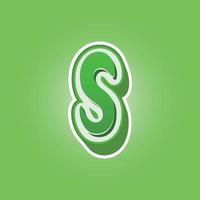 3d illustration of small letter s vector