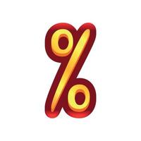 3d illustration of percentage sign vector