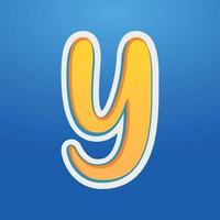 3d illustration of small letter y vector