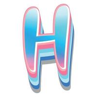 3d illustration of letter h vector