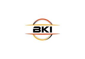 BKI letter royalty ellipse shape logo. BKI brush art logo. BKI logo for a company, business, and commercial use. vector