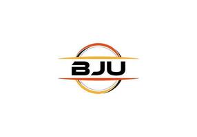 BJU letter royalty ellipse shape logo. BJU brush art logo. BJU logo for a company, business, and commercial use. vector