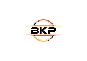 BKP letter royalty ellipse shape logo. BKP brush art logo. BKP logo for a company, business, and commercial use. vector