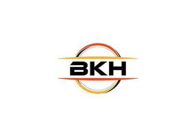 BKH letter royalty ellipse shape logo. BKH brush art logo. BKH logo for a company, business, and commercial use. vector