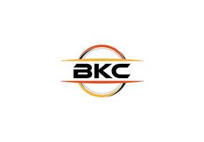 BKC letter royalty ellipse shape logo. BKC brush art logo. BKC logo for a company, business, and commercial use. vector