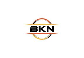 BKN letter royalty ellipse shape logo. BKN brush art logo. BKN logo for a company, business, and commercial use. vector