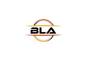BLA letter royalty ellipse shape logo. BLA brush art logo. BLA logo for a company, business, and commercial use. vector