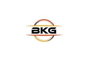 BKG letter royalty ellipse shape logo. BKG brush art logo. BKG logo for a company, business, and commercial use. vector