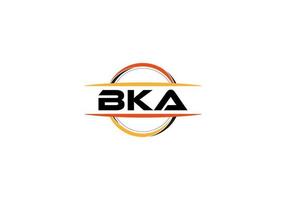 BKA letter royalty ellipse shape logo. BKA brush art logo. BKA logo for a company, business, and commercial use. vector