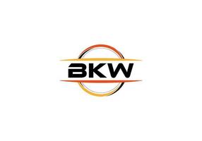 BKW letter royalty ellipse shape logo. BKW brush art logo. BKW logo for a company, business, and commercial use. vector