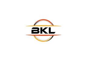 BKL letter royalty ellipse shape logo. BKL brush art logo. BKL logo for a company, business, and commercial use. vector