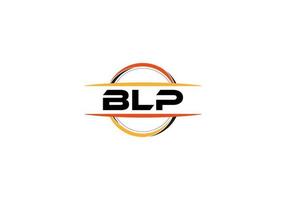 BLP letter royalty ellipse shape logo. BLP brush art logo. BLP logo for a company, business, and commercial use. vector