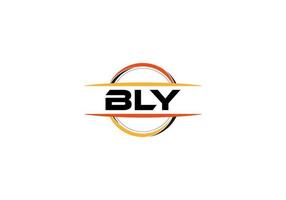 BLY letter royalty ellipse shape logo. BLY brush art logo. BLY logo for a company, business, and commercial use. vector