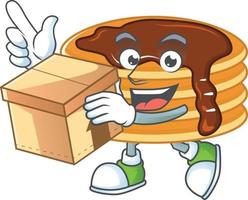 Chocolate cream pancake Cartoon character vector