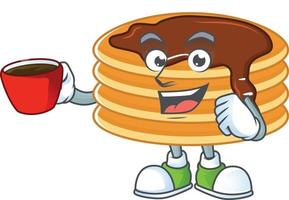 Chocolate cream pancake Cartoon character vector