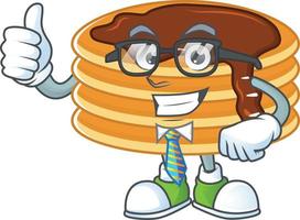 Chocolate cream pancake Cartoon character vector