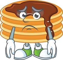 Chocolate cream pancake Cartoon character vector