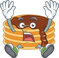 Chocolate cream pancake Cartoon character vector