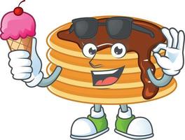 Chocolate cream pancake Cartoon character vector