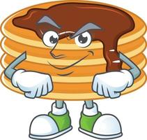 Chocolate cream pancake Cartoon character vector