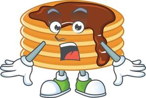 Chocolate cream pancake Cartoon character vector