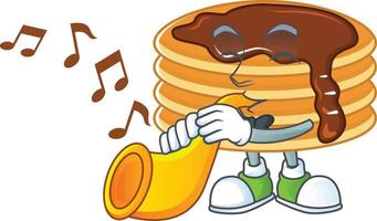 Chocolate cream pancake Cartoon character vector