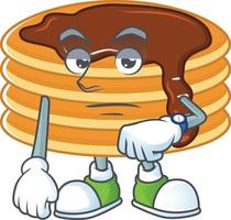 Chocolate cream pancake Cartoon character vector