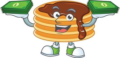 Chocolate cream pancake Cartoon character vector