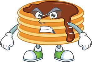 Chocolate cream pancake Cartoon character vector